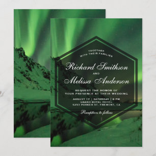 Faire-part de mariage aurora Glacier Northern Ligh
