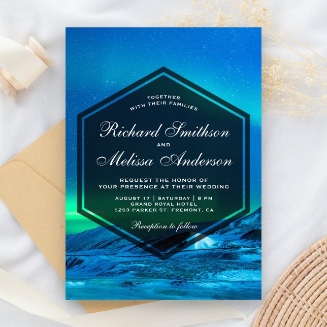 Faire-part de mariage Aurore Arctique Lumières du  (Créateur téléchargé)