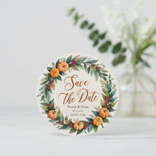 Faire-part de mariage automnal rustique, retenez l
