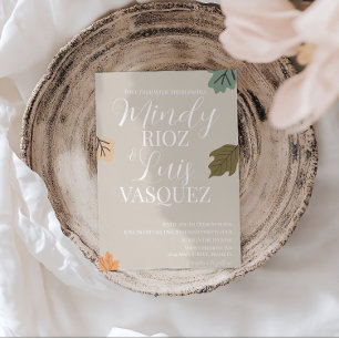 Faire-part de mariage automne feutré