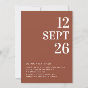 Faire-Part de Mariage Automne Terracotta Profonde 