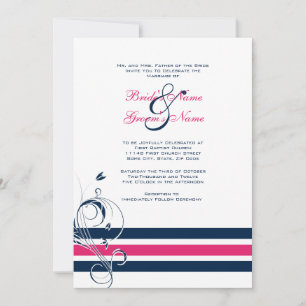 Faire-part de mariage aux bars floraux rose et ble