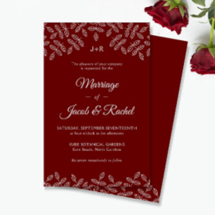 Faire-part de mariage aux feuilles de jardin éléga