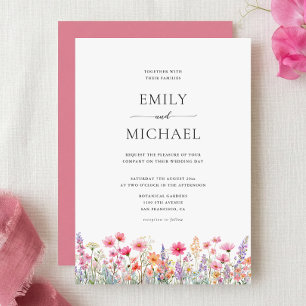 Faire-part de mariage aux fleurs sauvages d'été aq