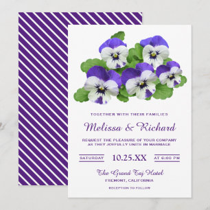 Faire-part de mariage aux fleurs violettes élégant
