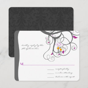 Faire-part de mariage aux oiseaux d'amour Plum Tre