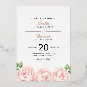 Faire-part de mariage aux roses anciennes
