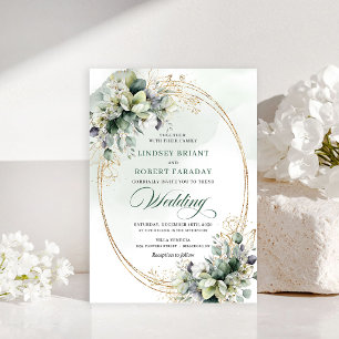 Faire-part de mariage aux roses blanches botanique