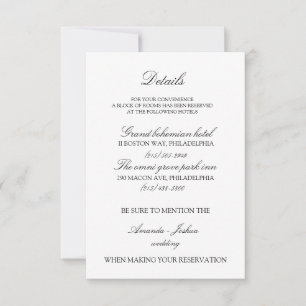 faire-part de mariage avec carte de détails en lot