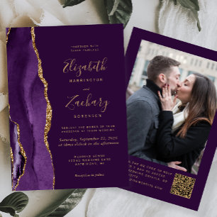 Faire-part de mariage avec code QR photo de prune