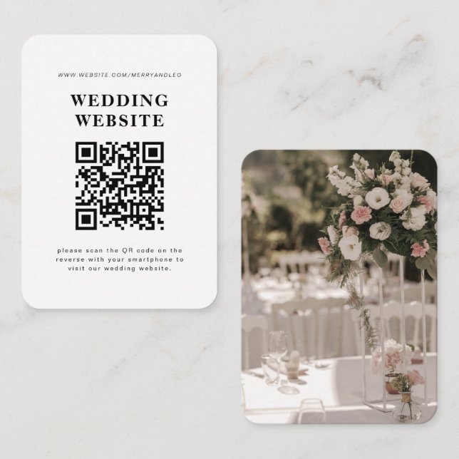 Faire-part de mariage avec code QR RSVP (Devant / Derrière)