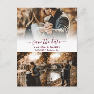 Faire-part de mariage avec collage de photos en bu