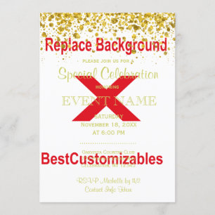 Faire-part de mariage avec Confetti d'or