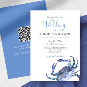 Faire-part de mariage avec Crabe d'aquarelle de co