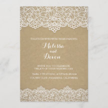 faire-part de mariage avec la dentelle
