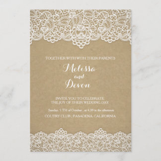 faire-part de mariage avec la dentelle