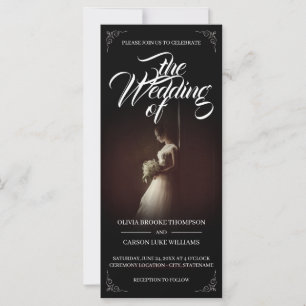 Faire-part de mariage avec la mariée debout - Clas