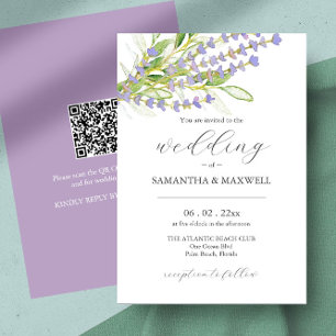 Faire-part de mariage avec Lavande Botanique Code 