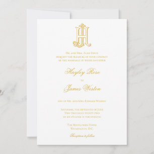 Faire-part de mariage avec monogramme JH ou monogr