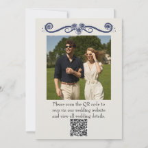 Faire-Part de Mariage avec Photo Code QR | Élégant