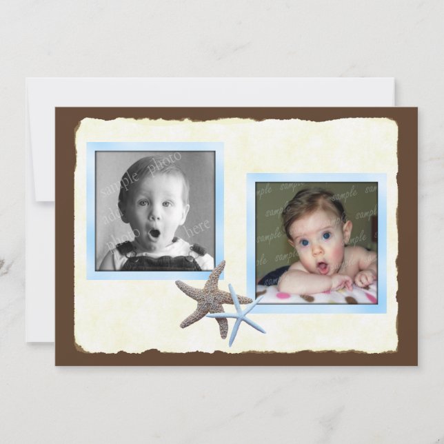 Faire-part de mariage avec photo de bébé à lui et  (Devant)