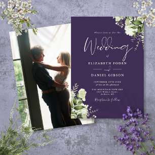 Faire-part de mariage avec photo de feuilles de ve