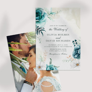 Faire-part de mariage avec photo de fleur sauvage 
