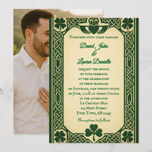 Faire-part de mariage avec photo du sceau gaélique