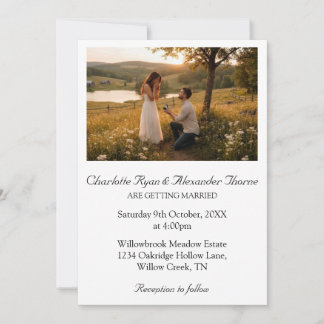 Faire-part de mariage avec photo éditable moderne