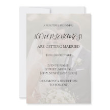 Faire-part de mariage avec photo en surimpression