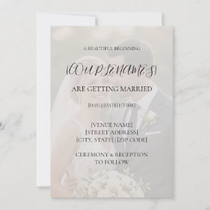Faire-part de mariage avec photo en surimpression
