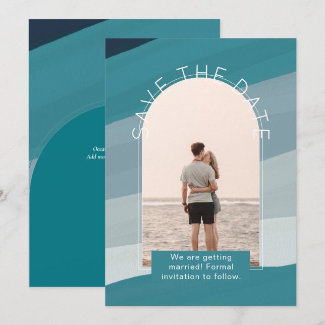 Faire-part de mariage avec photo moderne (Devant / Derrière)