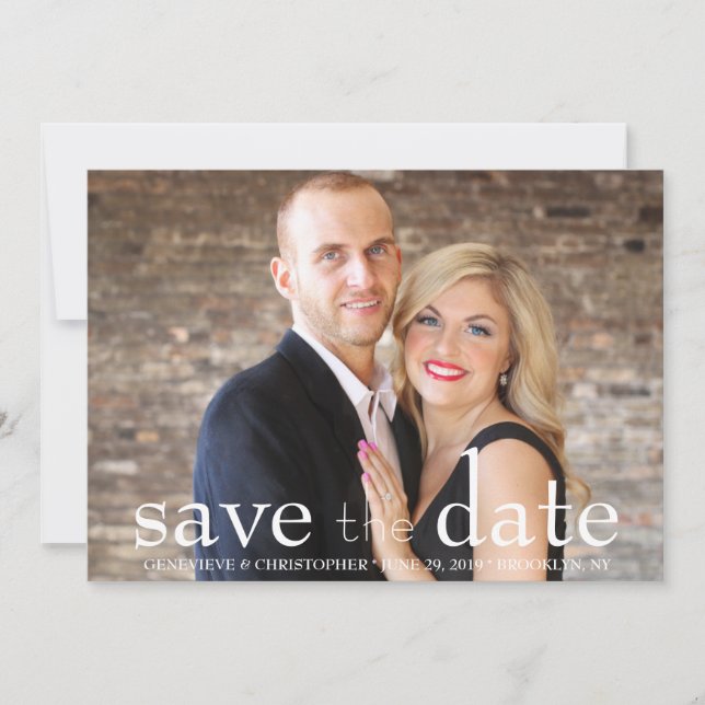 Faire-part de mariage avec photo recto-verso pour  (Devant)