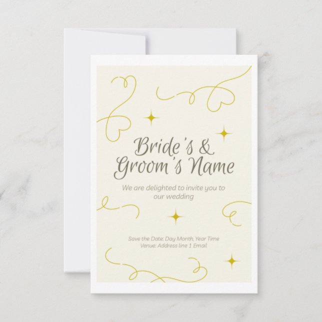 Faire-part de mariage avec suffisamment d'espace p (Devant)