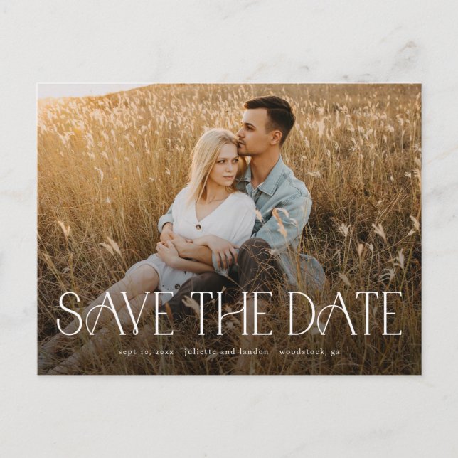 Faire-part de mariage avec typographie élégante po (Devant)