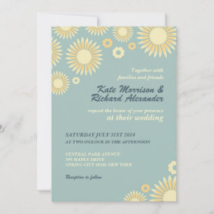 Faire-part de mariage Baby Blue Sweet Sunflower