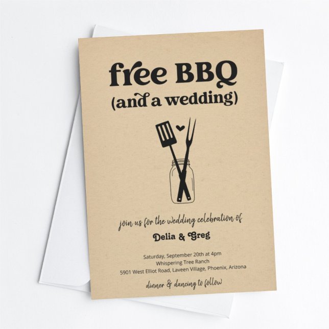 Faire-part de mariage BBQ Funny gratuit (Créateur téléchargé)