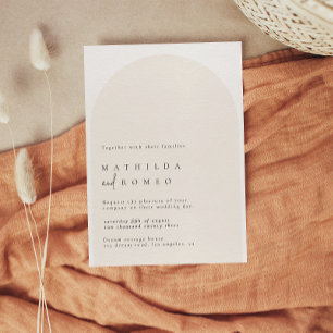 Faire-part de mariage beige d'arc minimaliste mode