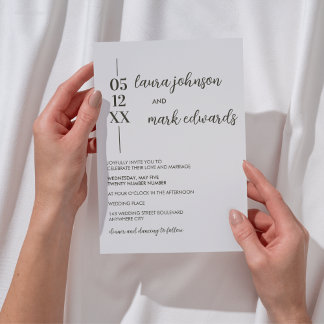 Faire-part de mariage beige minimaliste