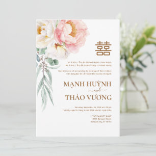 Faire-part de mariage bilingue vietnamien élégant