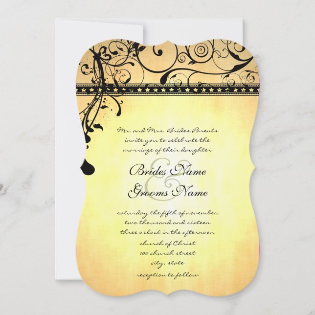 Faire-part de mariage Black Funky Grunge (Devant)