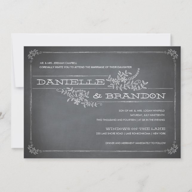 Faire-part de mariage blanc (Devant)