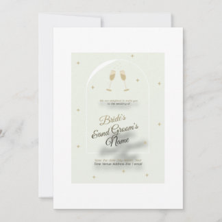 Faire-part de mariage blanc avec impression bleue 