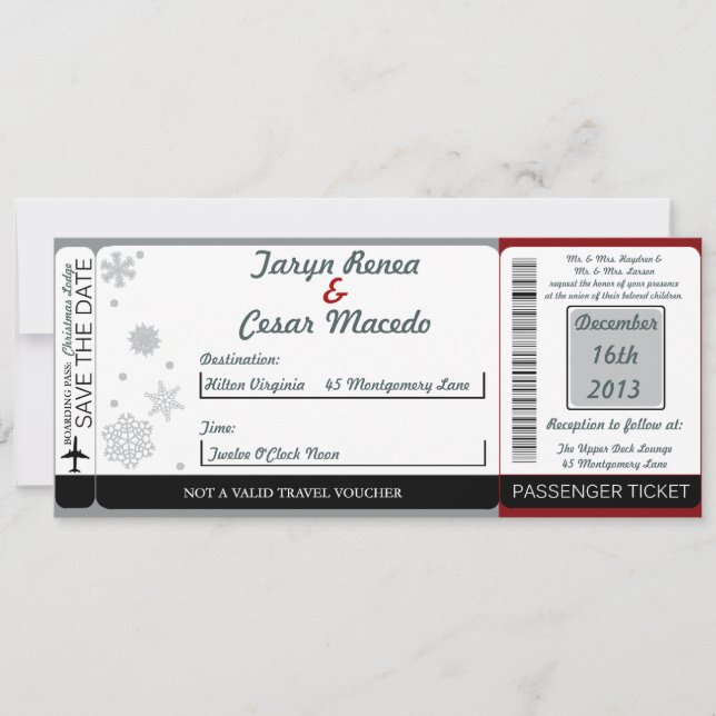 Faire-part de mariage blanc de carte (Devant)