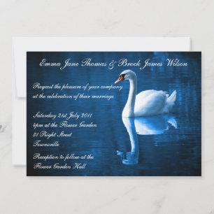 Faire-part de mariage blanc de cygne