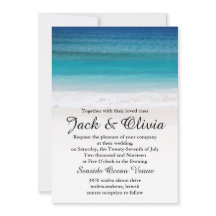 Faire-part de mariage blanc de plage d'océan de