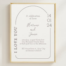 Faire-part de mariage blanc et Brown