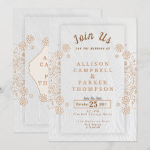 faire-part de mariage blanc et doré