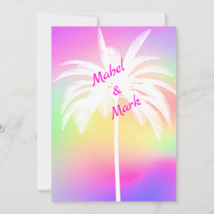 Faire-part de mariage blanche couleur palmier
