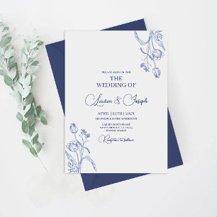 Faire-part de mariage bleu
